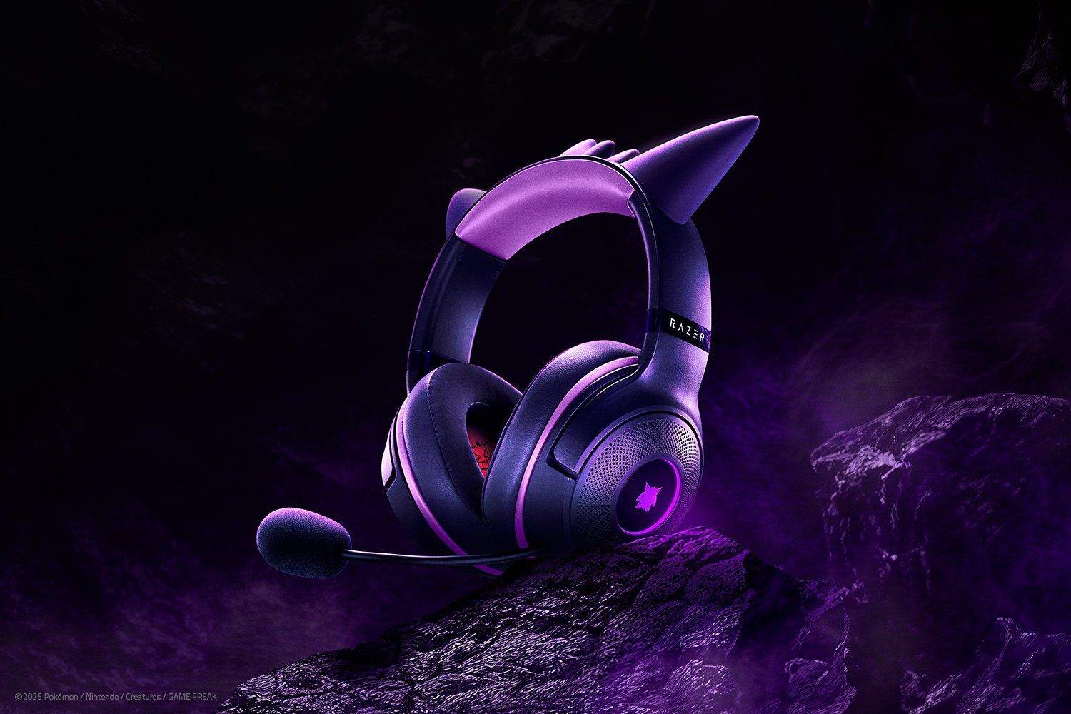 אוזניות גיימינג Razer Kraken Kitty V2 Pokemon Gengar אינדיגו