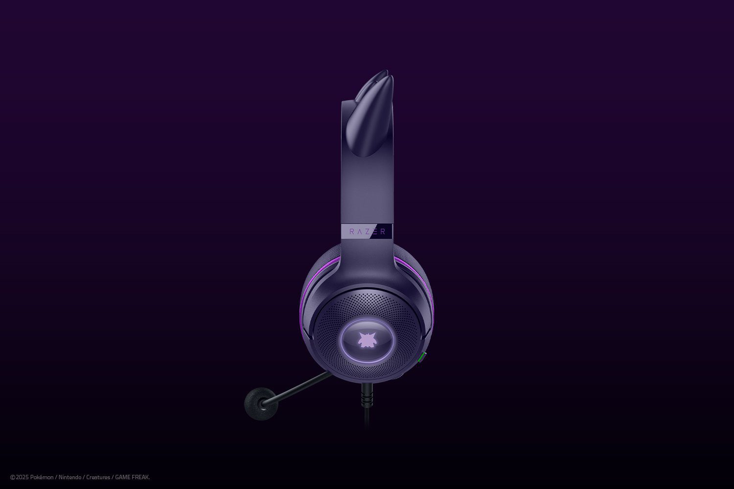 אוזניות גיימינג Razer Kraken Kitty V2 Pokemon Gengar אינדיגו – תמונה 6