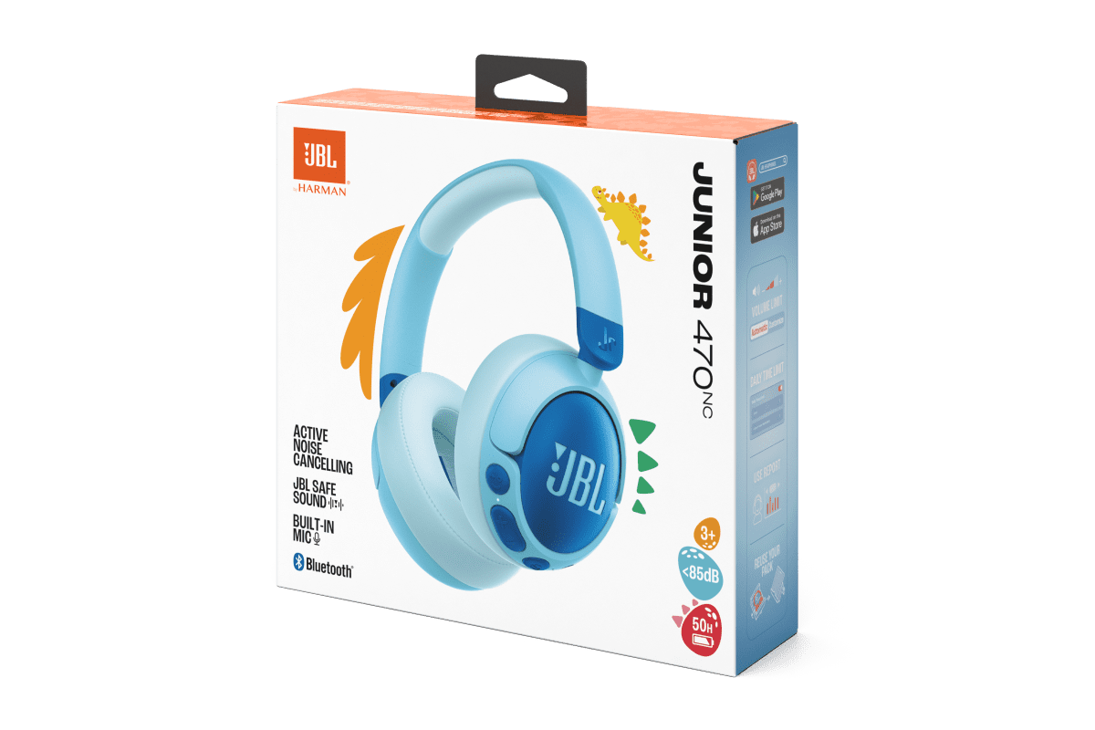 אוזניות קשת אלחוטיות לילדים עם סינון רעשים | JBL Junior 470NC - תכלת – תמונה 7