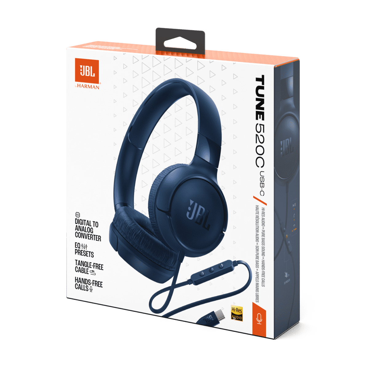 אוזניות קשת חוטיות Hi-Res USB-C | JBL Tune 520C - Blue – תמונה 9