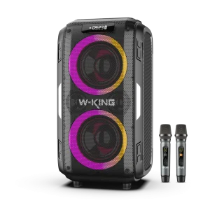רמקול בידורית W-King 80W Bluetooth כולל 2 מיקרופונים