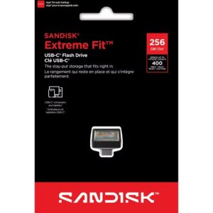 זיכרון USB-C SanDisk Extreme Fit 256GB 400MB/s USB 3.2 Gen 1 Plug-and-Stay