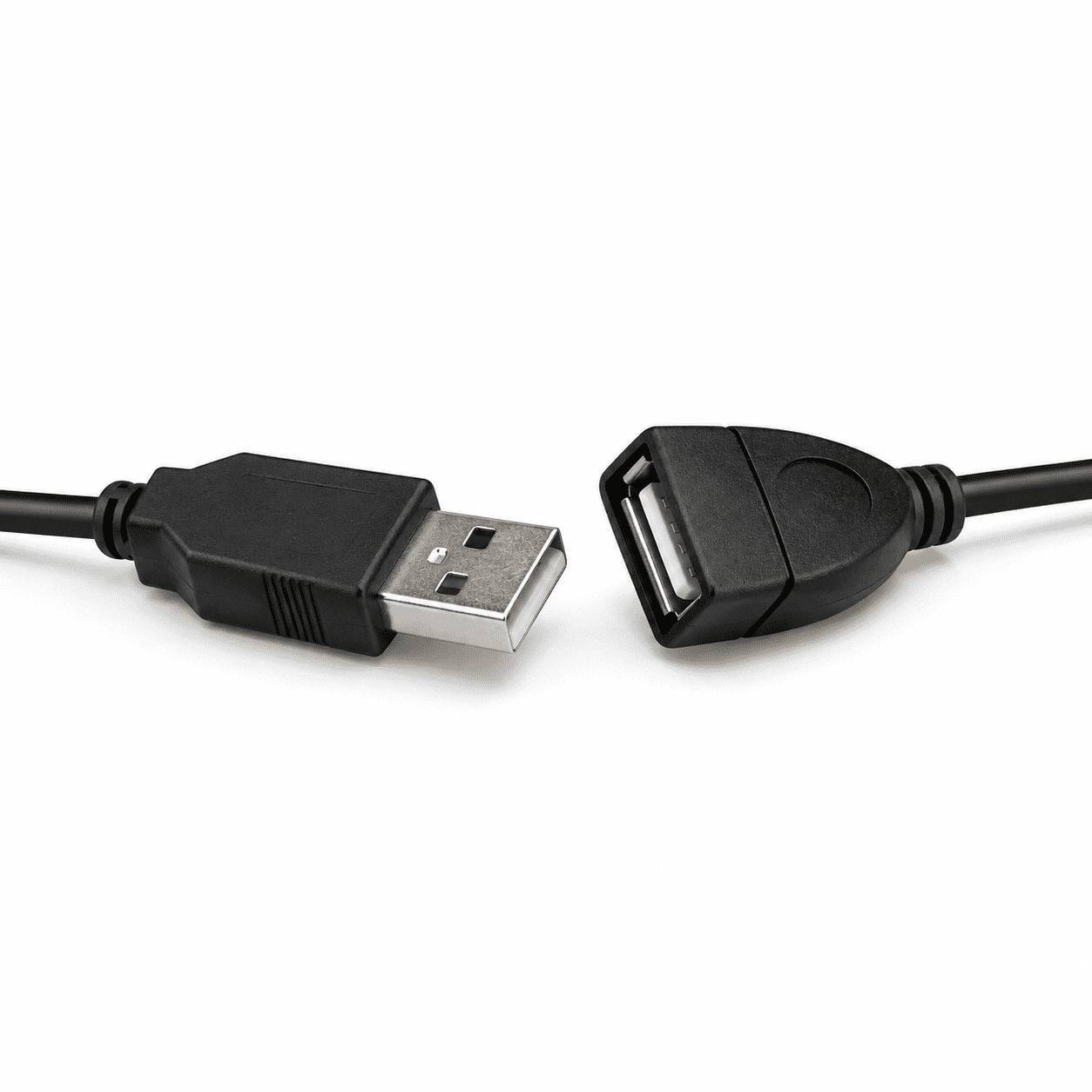 כבל מאריך USB 2.0 זכר לנקבה 1 מטר - שחור – תמונה 2