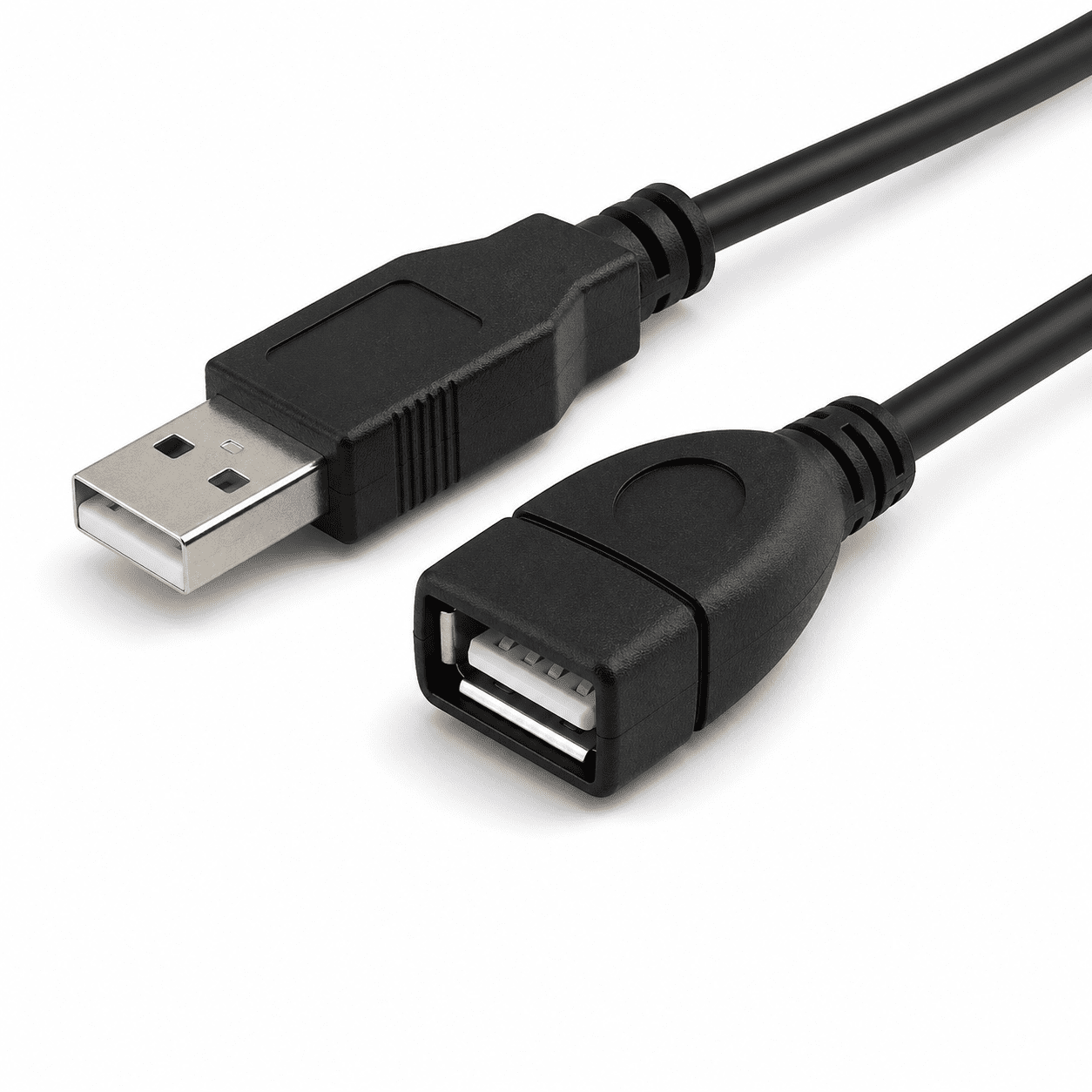 כבל מאריך USB 2.0 זכר לנקבה 1 מטר - שחור – תמונה 3