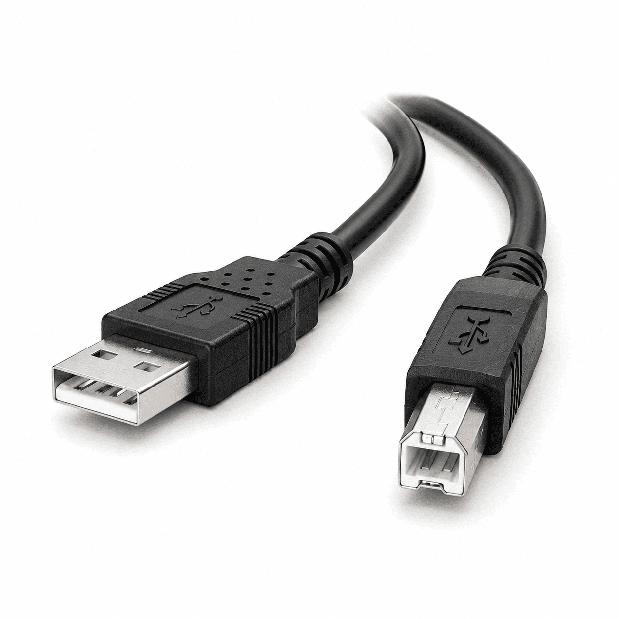 כבל מדפסת USB 2.0 USB-A ל-USB-B 1 מטר - שחור – תמונה 2
