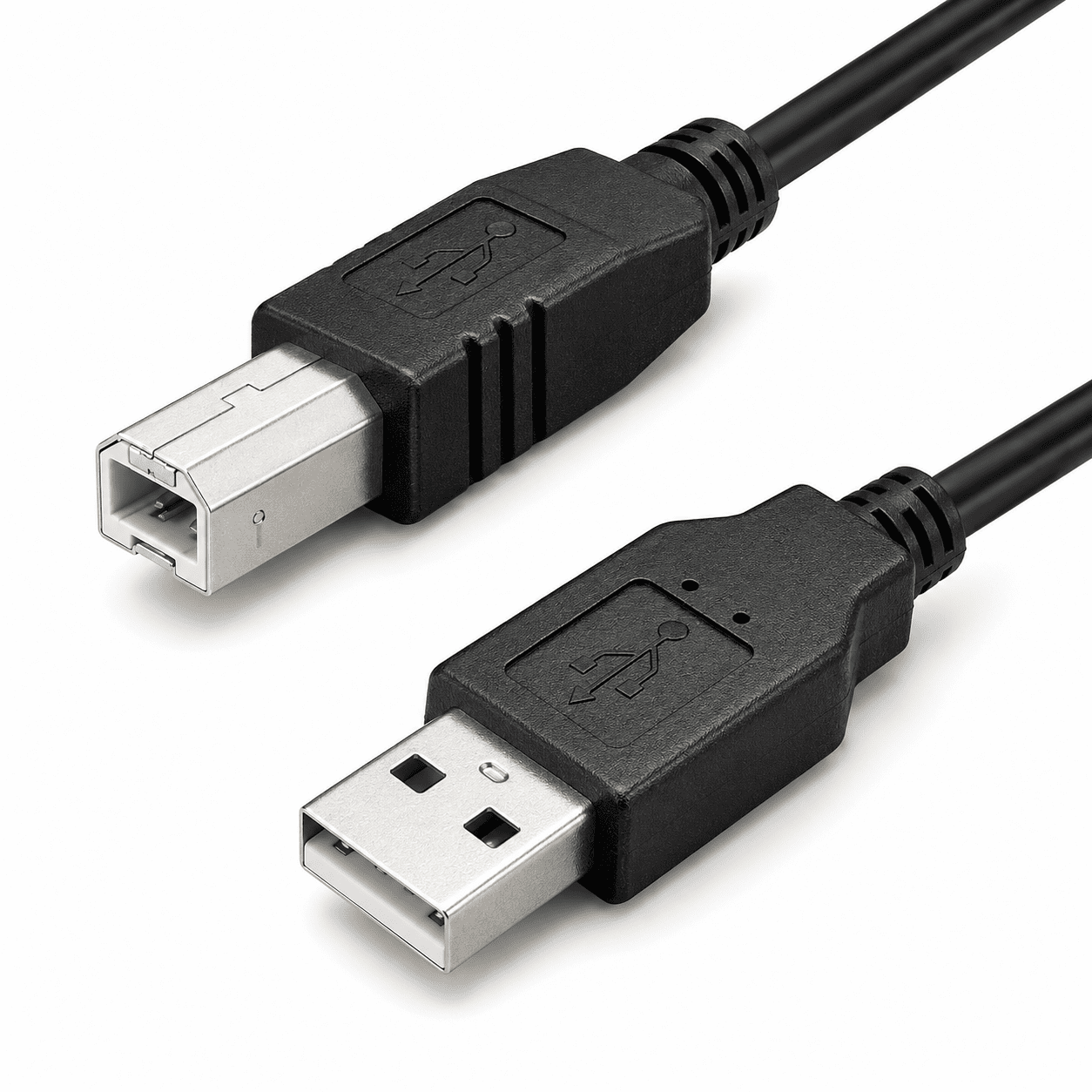 כבל מדפסת USB 2.0 USB-A ל-USB-B 1 מטר - שחור – תמונה 3