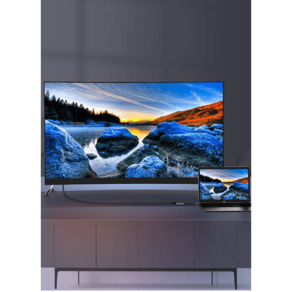 מתאם USB-C 4in1 כפול HDMI 4K 30Hz עם USB 3.0 ו-PD עד 87W אפור – תמונה 4