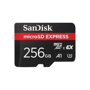 כרטיס זיכרון SanDisk microSD Express 256GB 880MB/s קריאה 650MB/s כתיבה PCIe NVMe