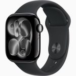 שעון חכם Apple Watch Series 11 GPS 42mm Jet Black Aluminium Case עם רצועת Sport Band Jet Black S/M