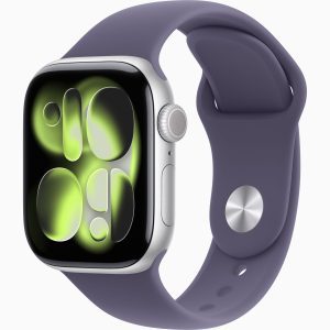 שעון חכם Apple Watch Series 11 GPS+Cellular 42mm Silver Aluminium Case עם רצועת Purple Fog Sport Band M/L