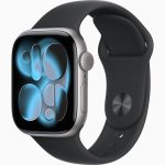 שעון חכם Apple Watch Series 11 GPS+Cellular 42mm Space Gray Aluminium Case עם רצועת Sport Band Black S/M
