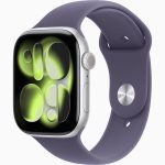 שעון חכם Apple Watch Series 11 GPS+Cellular 46mm Silver Aluminium עם רצועת Purple Fog Sport Band-M/L