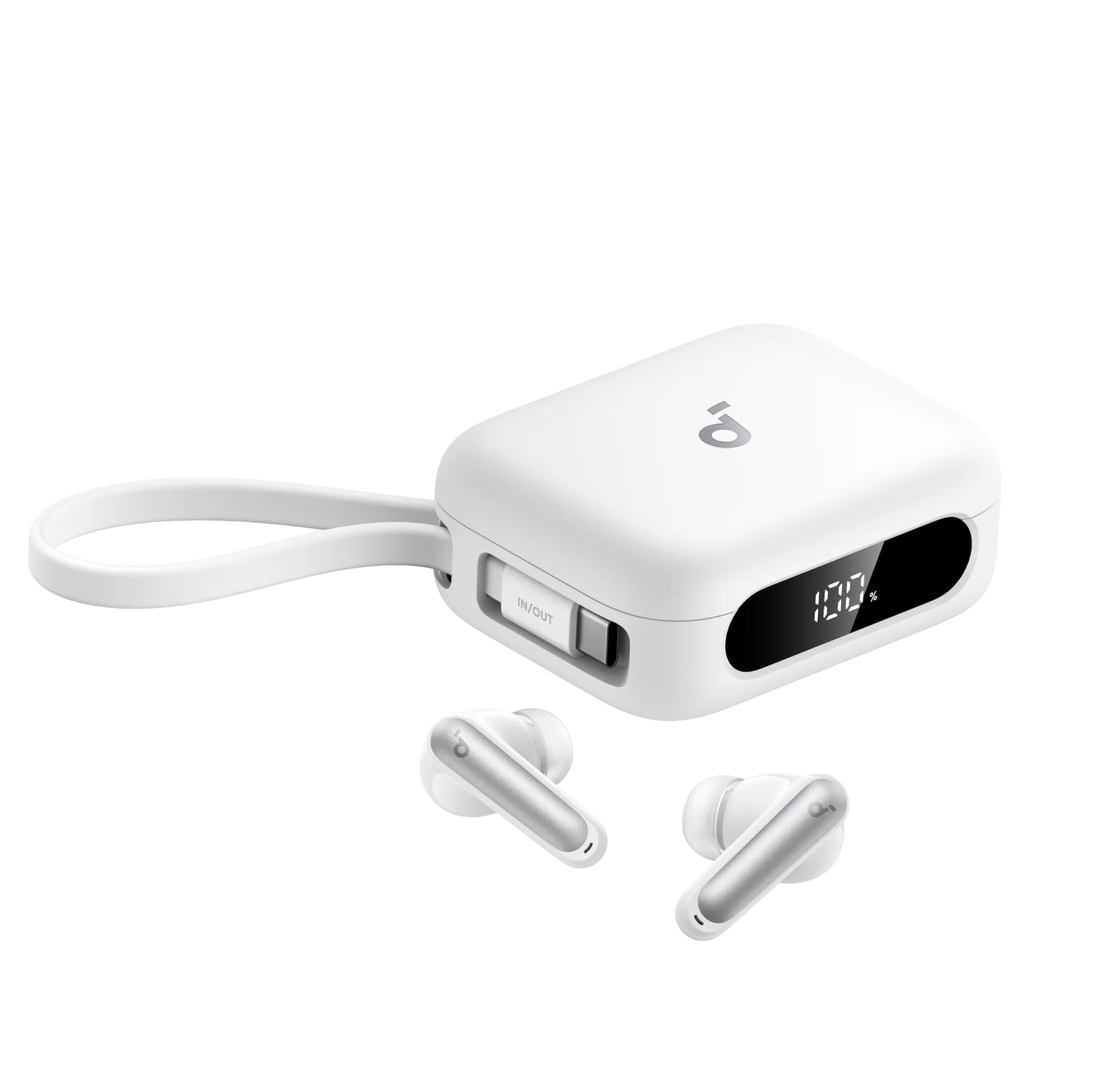 אוזניות TWS Soundcore P41i ANC + Power Bank 3000mAh לבן – תמונה 4