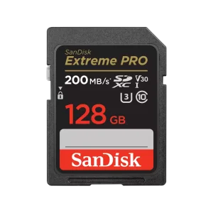 כרטיס זיכרון SanDisk Extreme PRO SDXC 128GB 200MB/s קריאה 90MB/s כתיבה U3 V30 4K UHD