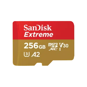 כרטיס זיכרון SanDisk Extreme microSD 256GB 190MB/s קריאה V30 U3 A2