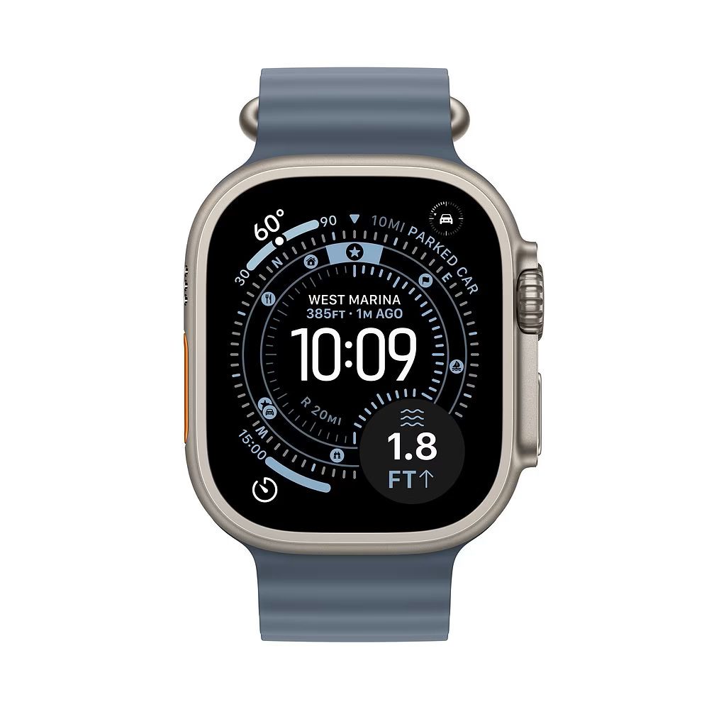 שעון חכם Apple Watch Ultra 3 49mm Natural Titanium רצועת Ocean Anchor Blue – תמונה 2