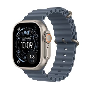 שעון חכם Apple Watch Ultra 3 49mm Natural Titanium רצועת Ocean Anchor Blue