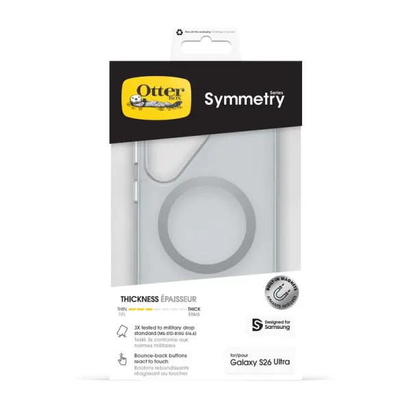 כיסוי OtterBox Symmetry Series MagSafe לסמסונג Samsung Galaxy S26 Ultra - שקוף – תמונה 5