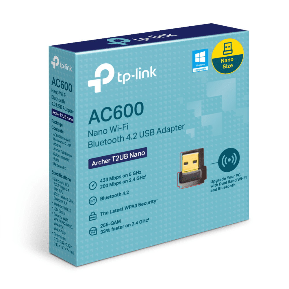 כרטיס רשת אלחוטי AC600 Bluetooth TP-Link Archer T2UB Nano