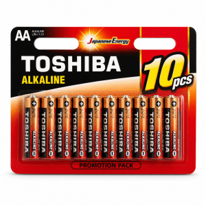 סוללות Toshiba AA LR6 1.5V אלקליין - אריזת 10