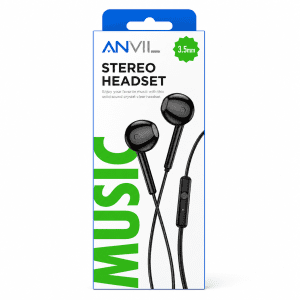 אזניות חוטיות כפתור Avnil 3.5mm - שחור