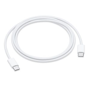 כבל טעינה USB Type-C זכר ל-USB Type-C זכר Apple באורך כ- 1 מטר בצבע לבן מקורי