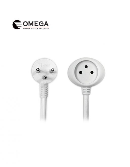 כבל מאריך OMEGA 6 מטר 16A לבן – תמונה 2