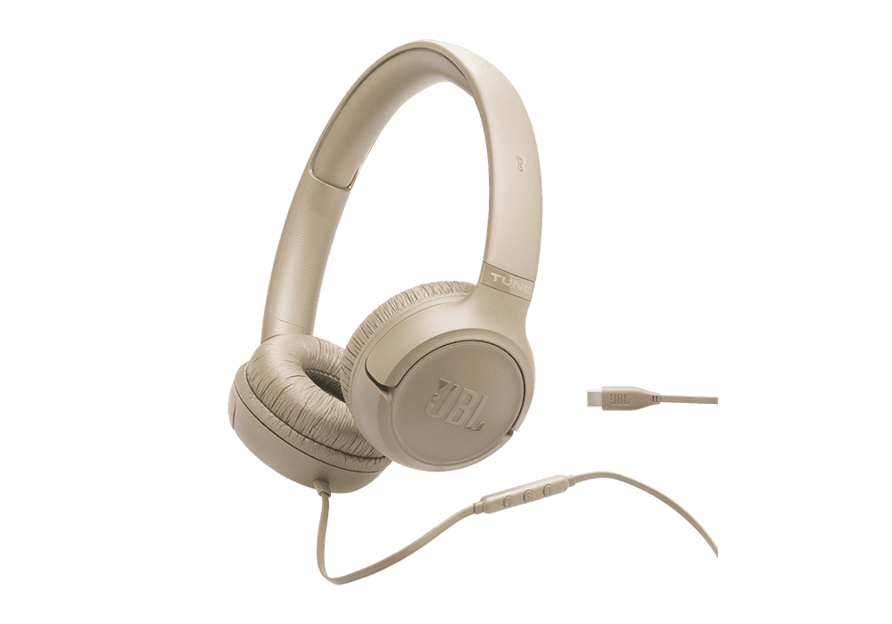 אוזניות קשת חוטיות JBL Tune 530 עם מיקרופון - בז'