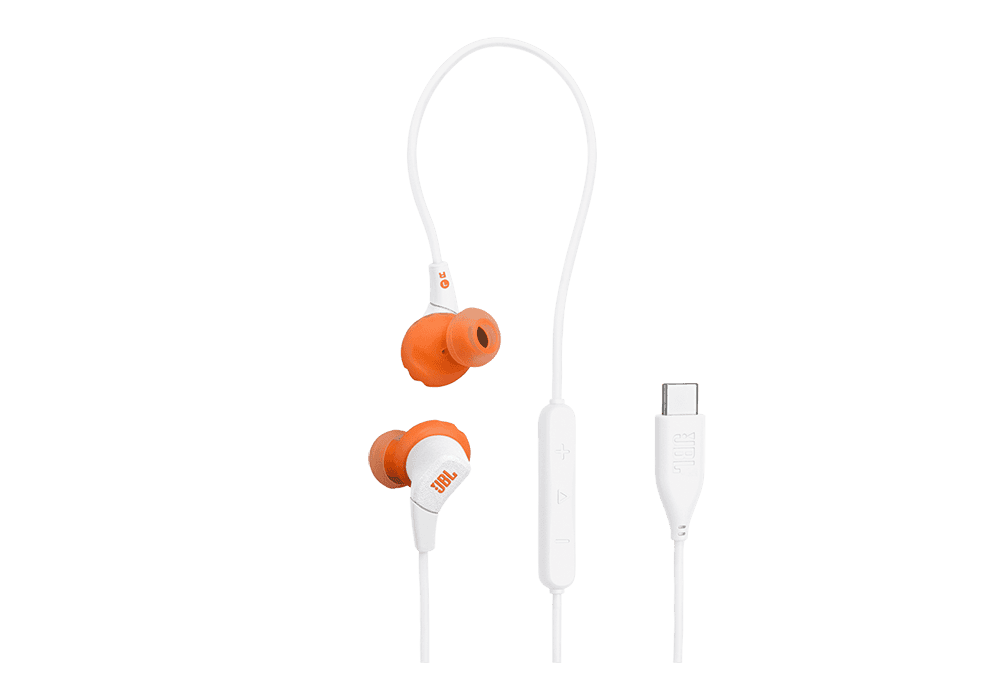 אוזניות ריצה חוטיות JBL Endurance Run 3C USB-C עמידות IP65 - לבן – תמונה 4
