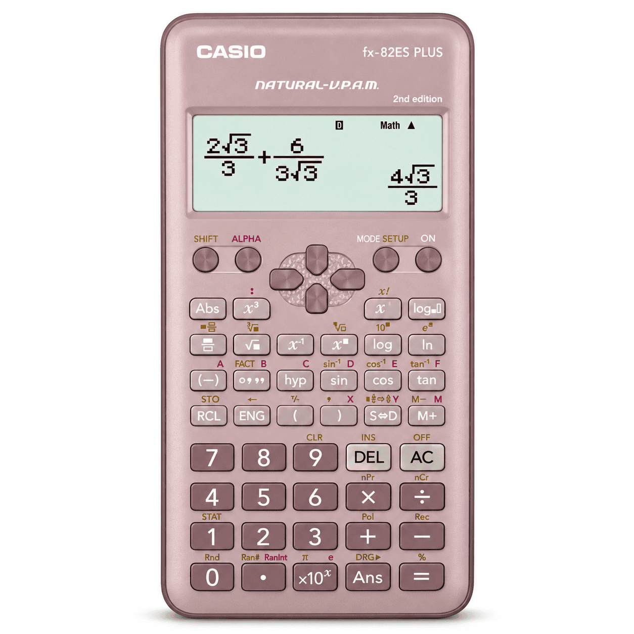 מחשבון מדעי Casio FX-82ES PLUS עם 252 פונקציות בצבע ורוד