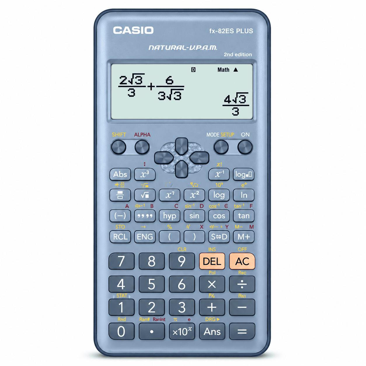 מחשבון מדעי Casio FX-82ES PLUS עם 252 פונקציות בצבע כחול