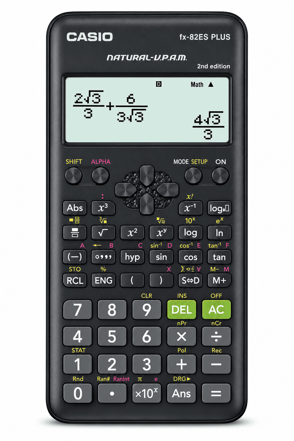 מחשבון מדעי Casio FX-82ES PLUS עם 252 פונקציות בצבע שחור