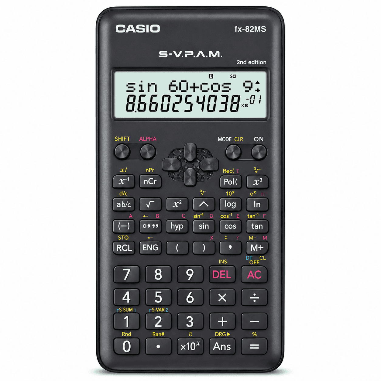 מחשבון מדעי Casio FX-82MS עם 240 פונקציות ומסך 2 שורות