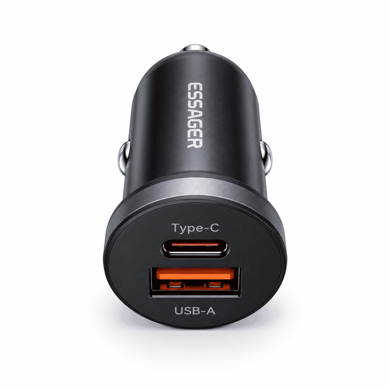מטען לרכב Essager 30W USB-C + USB-A טעינה מהירה PD / QC 3.0 בצבע שחור